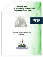 Diplomatura Virtual Control de Costos, Presupuestos y Programacion de Obra