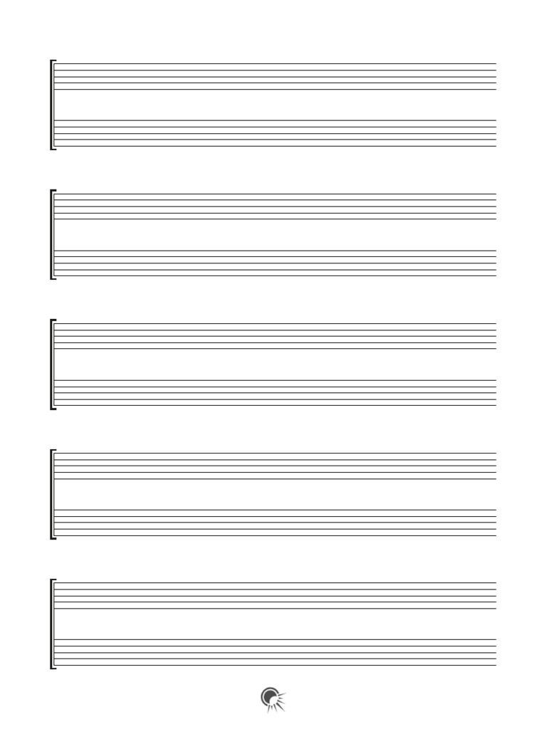 Hojas Pentagramadas en Blanco Gratis Con 5 Sistemas de 2 Pentagramas PDF