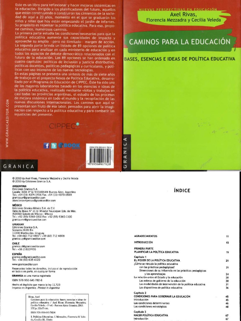 Caminos para La Educacion - Rivas Axel | PDF