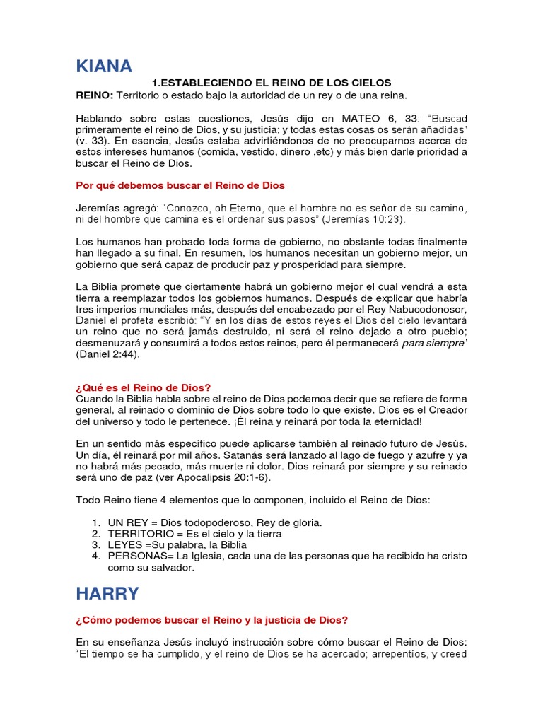 Estableciendo el Reino de Dios | PDF | Evangelio de Mateo | Jesús