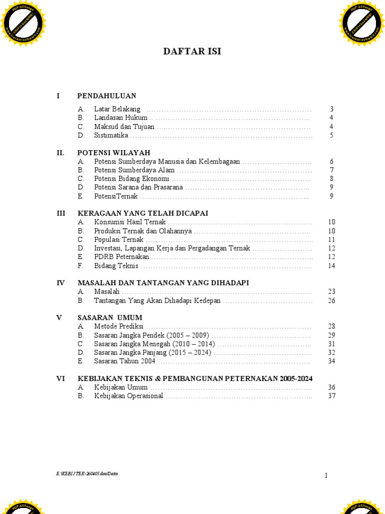 Contoh Daftar Isi