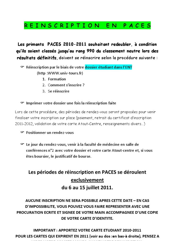 4 Reinscription En Paces Pdf