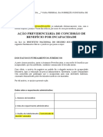 Ação previdenciária de concessão de benefício por incapacidade