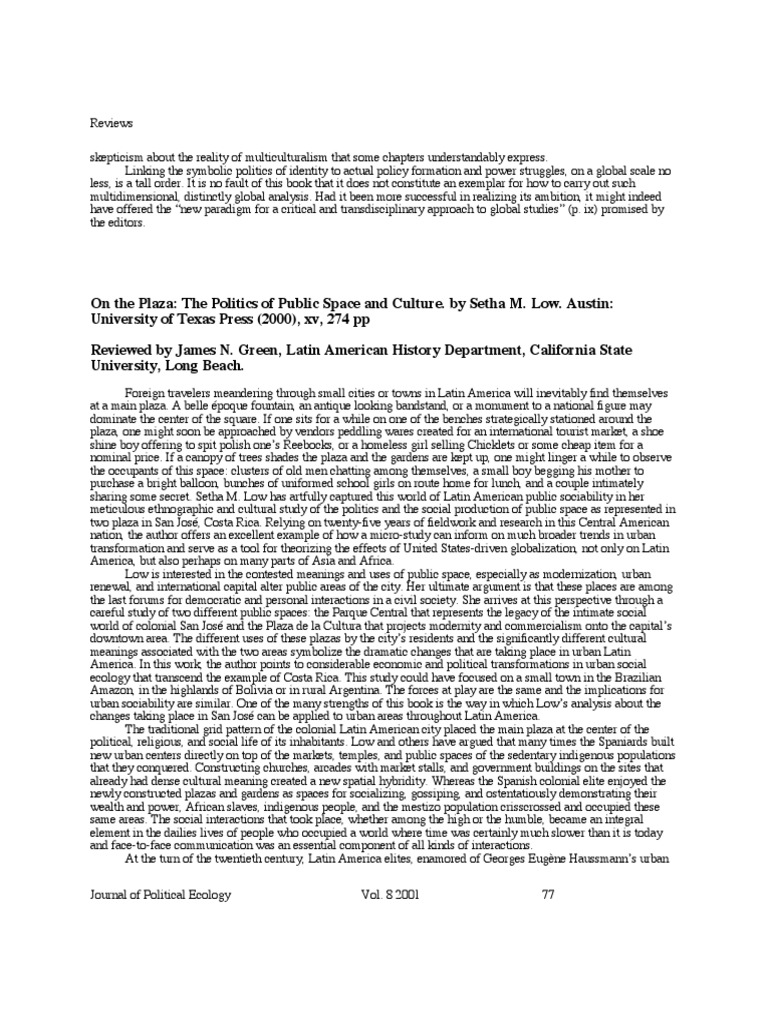 Politics of Public Space in Latin America | PDF | Latin America | The ...