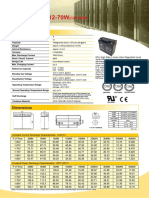 HR12-70W high-rate lead-acid battery provides 70W power