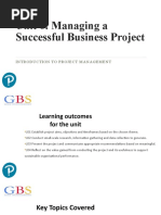 Unit 6: Managing A Successful Business Project: Introduction To Project Management