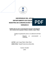 Universidad Del Azuay Departamento de Posgrados Maestria en Comunicación Y Marketing Versión Iii