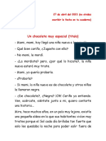 Un Chocolate Muy Especial (Titulo) : 27 de Abril Del 2021 (No Olvides Escribir La Fecha en Tu Cuaderno)