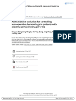 Aortic Balloon Occlusion For Controlling Intraoperative Hemorrhage in Patients With Placenta Previa Increta/percreta