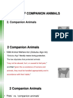 Training of Companion Animals: Week 1