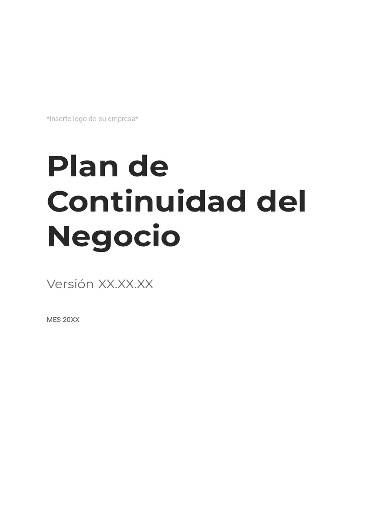 Plan de Continuidad del Negocio | PDF | Informática | Business