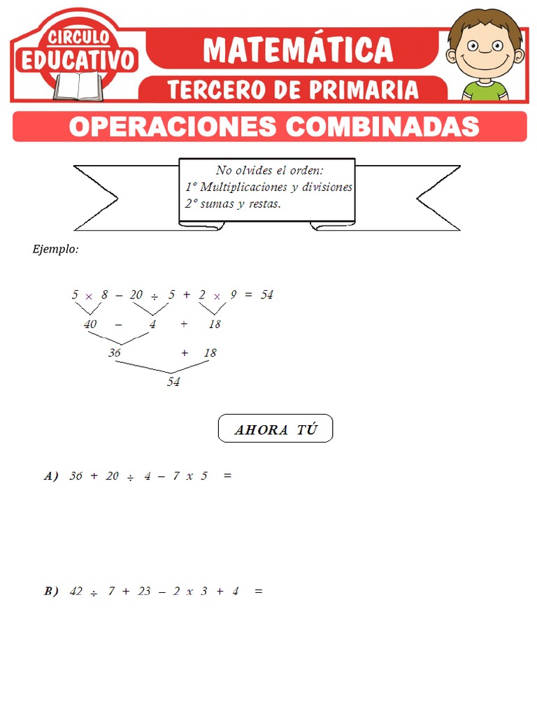 Ejercicios de Operaciones Combinadas para Tercero de Primaria | PDF