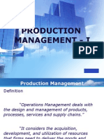 Production Management - I