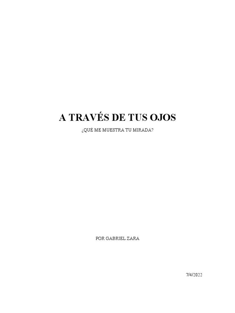 Reflexiones a través de tus ojos | PDF