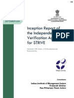 Inception Report of The Independent Verification Agency For Strive