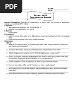 Activity Sheet - Properties of Sound