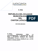 1 113 Ordenanza Descontaminacion Proteccion Rios Afluentes Hidricos Canton Latacunga