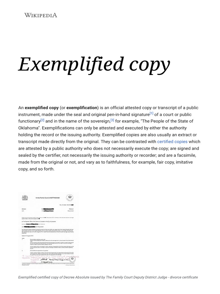 An InDepth Explanation of Exemplified Copies Their Definition