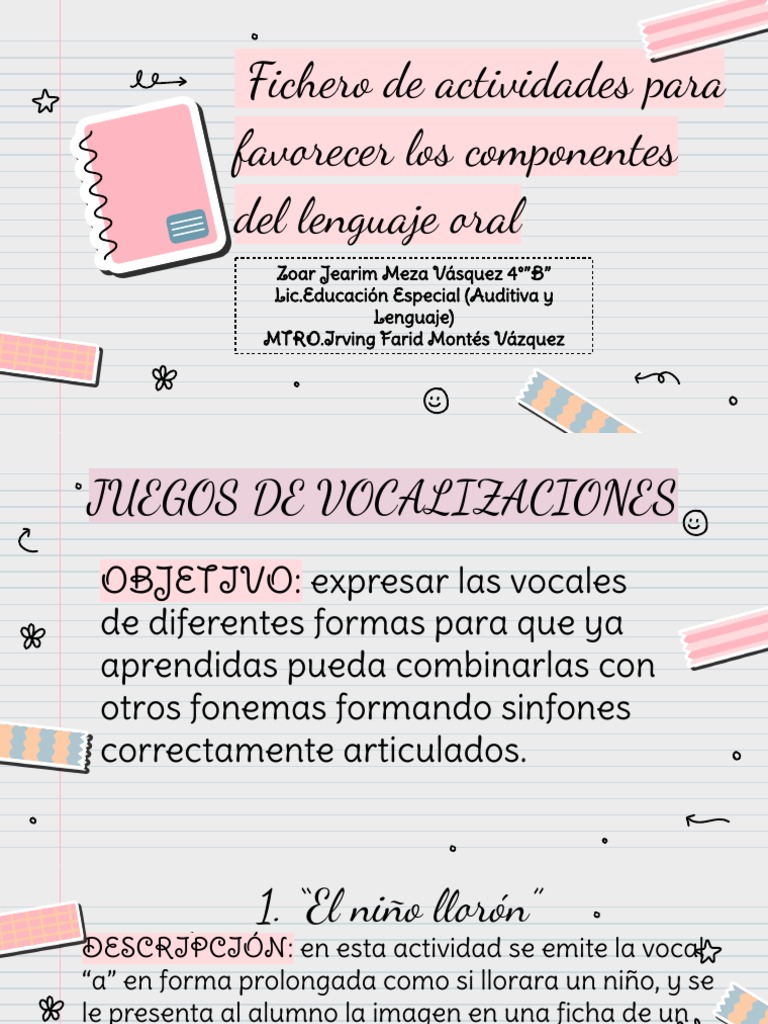 Actividades lúdicas para el desarrollo del lenguaje oral | PDF | Cognición