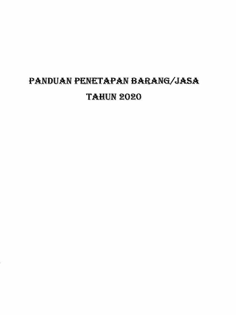 Panduan penetapan barang dan jasa pdf
