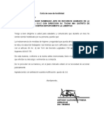 Carta de Cese de Hostilidad