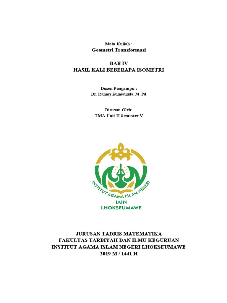 Geometri Transformasi Isometri Pdf