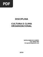 Cultura e Clima Organizacional Apostila