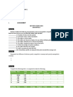 Exercise I: Quantity Price Total Cost Average Cost Marginal Cost Total Revenue Marginal Revenue Total Profit