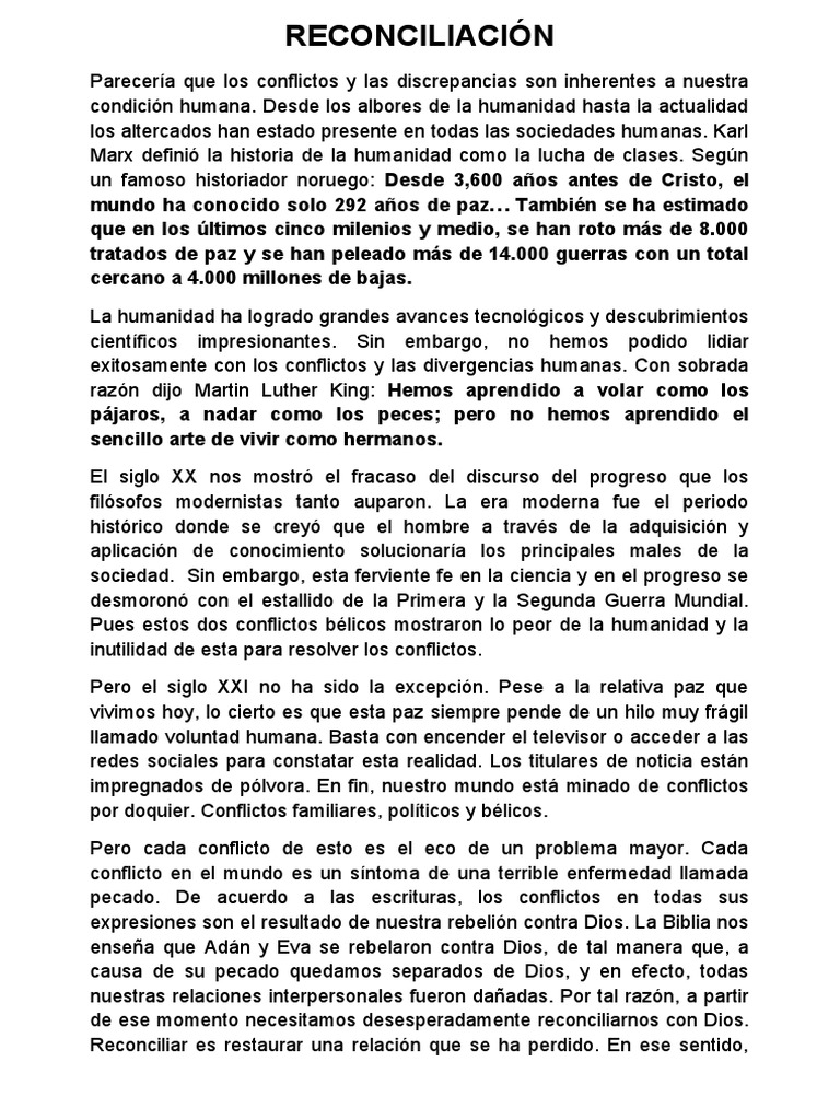 La reconciliación con Dios a través de Jesucristo: una solución ...