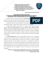 Educación Humanista en La Academia Del Cuerpo de Policia Bolivariana Del Estado Zulia 07 07 2022