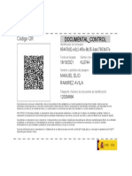Código QR documento control sanitario vuelo pasajero