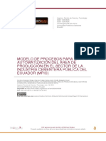Modelo de Procesos para La Automatización Del Área de Producción en El Sector de La Industria Cementera Pública Del Ecuador (Mpic)