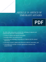 Article 19. Office of Emigrant Affairs