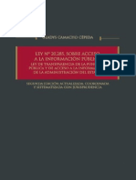 Ley N 20285 Sobre Acceso A La Informacion Publica 2da Edicion Actualizada Coordinada y Sistematizada Con Jurisprudencia - Camacho Cepeda G