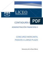 Concurso Mercantil - Pasivos A Largo Plazo - de La Rosa Meraz Geovanny