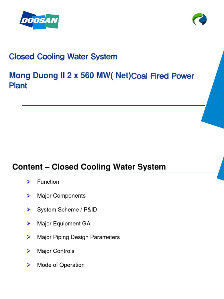 Training - Manual - Closed Cooling Water System | PDF | Pump | Heat ...