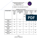 Grading Sheet For Spoken Poetry Contest