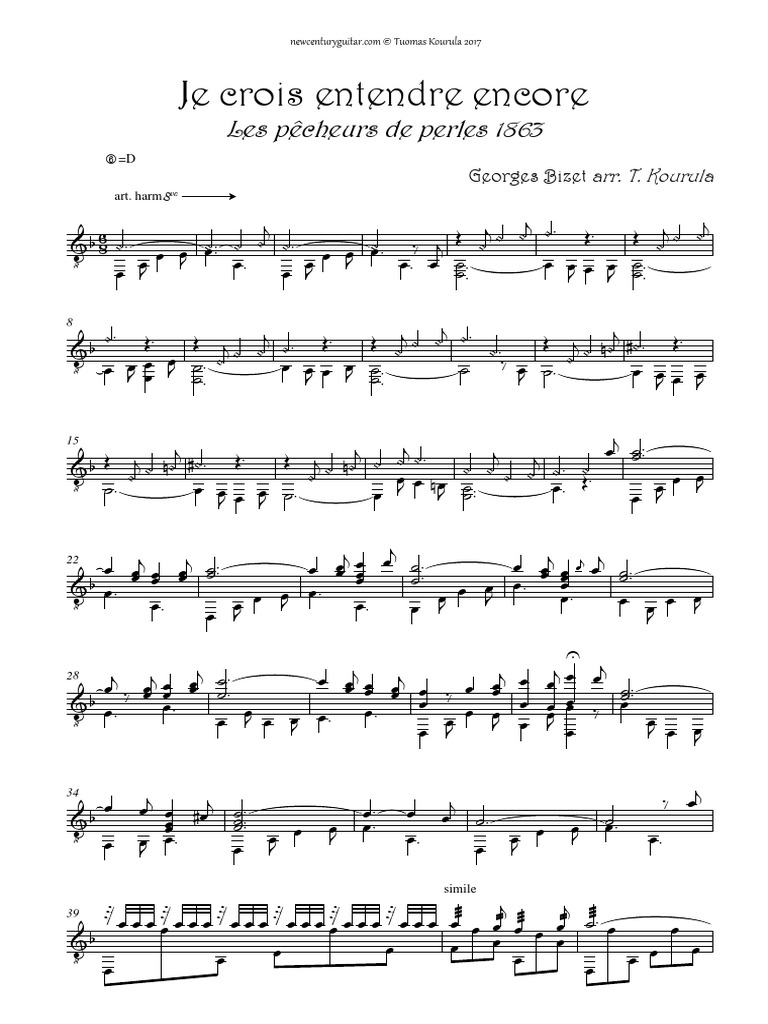 Je Crois Entendre Encore: Les Pêcheurs de Perles 1863 | PDF