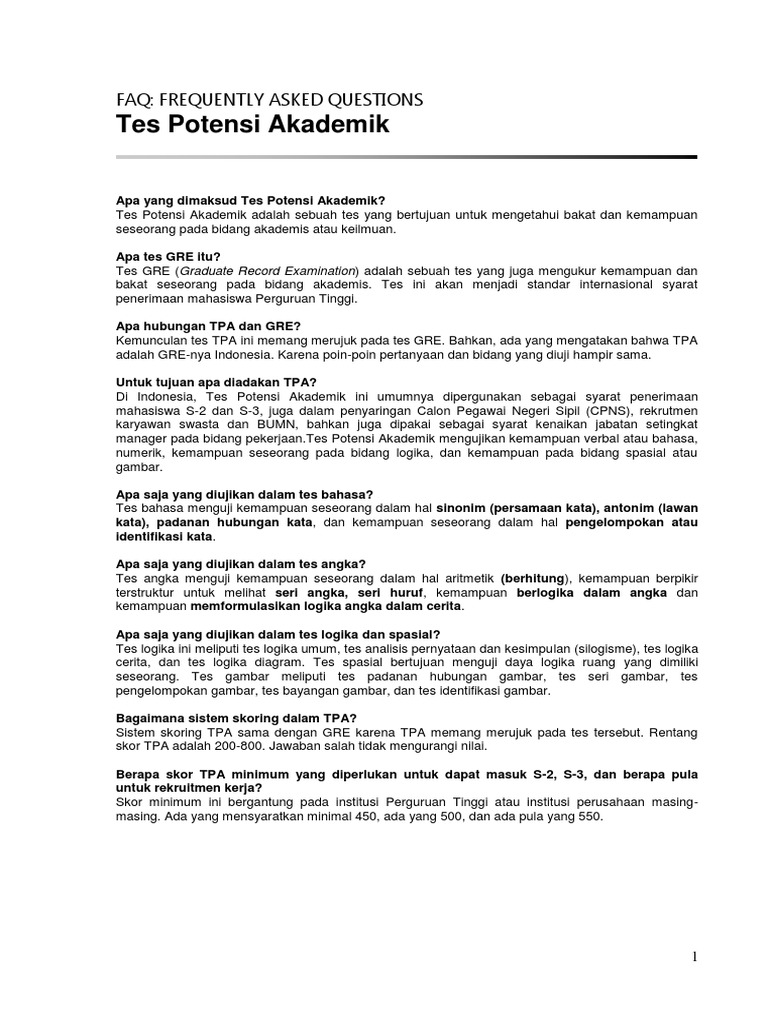 Modul TPA CBA Malang | PDF