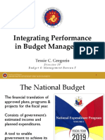Integrating Performance Budget Management