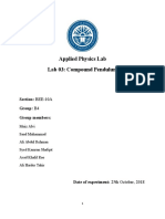 Applied Physics Lab Lab 03: Compound Pendulum: Section: BEE-10A Group: B4 Group Members