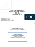 Planificare Calendaristică Clasa A II-a, Engleză+