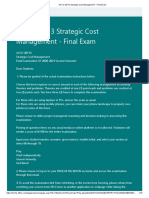 ACCO 20113 Strategic Cost Management - Final Exam