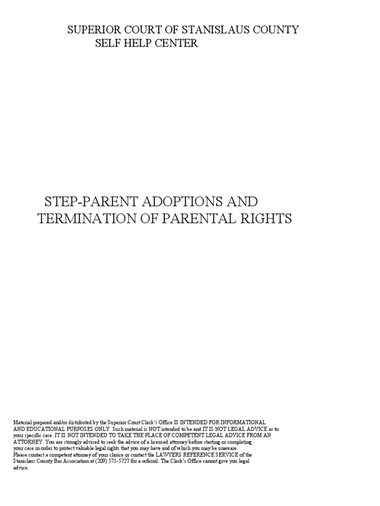 Step-Parent Adoptions and Termination of Parental Rights: Superior ...