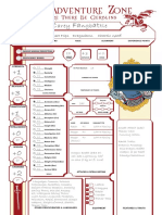 The Adventure Zone Graphic Novel Character Sheets