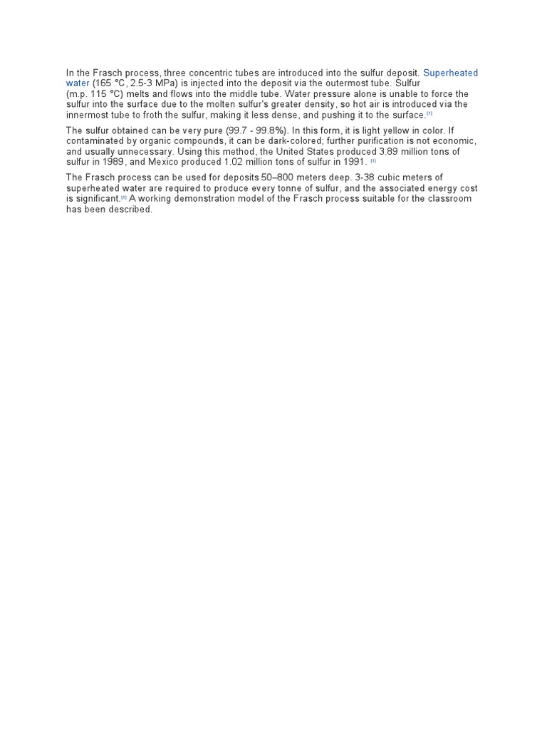 In The Frasch Process | PDF