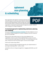 How To Implement Maintenance Planning & Scheduling