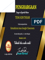 Certificate for  for "Kemahiran Asas Google Classroom"