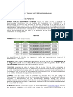 Modelo Derecho de Peticion Caducidad Comparendos