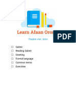 Learn essential Afaan Oromo with introductory chapter